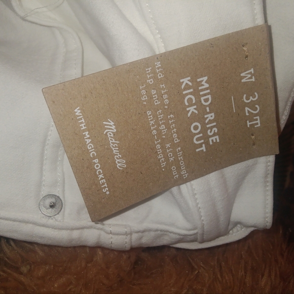 MADEWELL mid rise kick out jeans NEW with tags WHITE - Picture 10 of 12